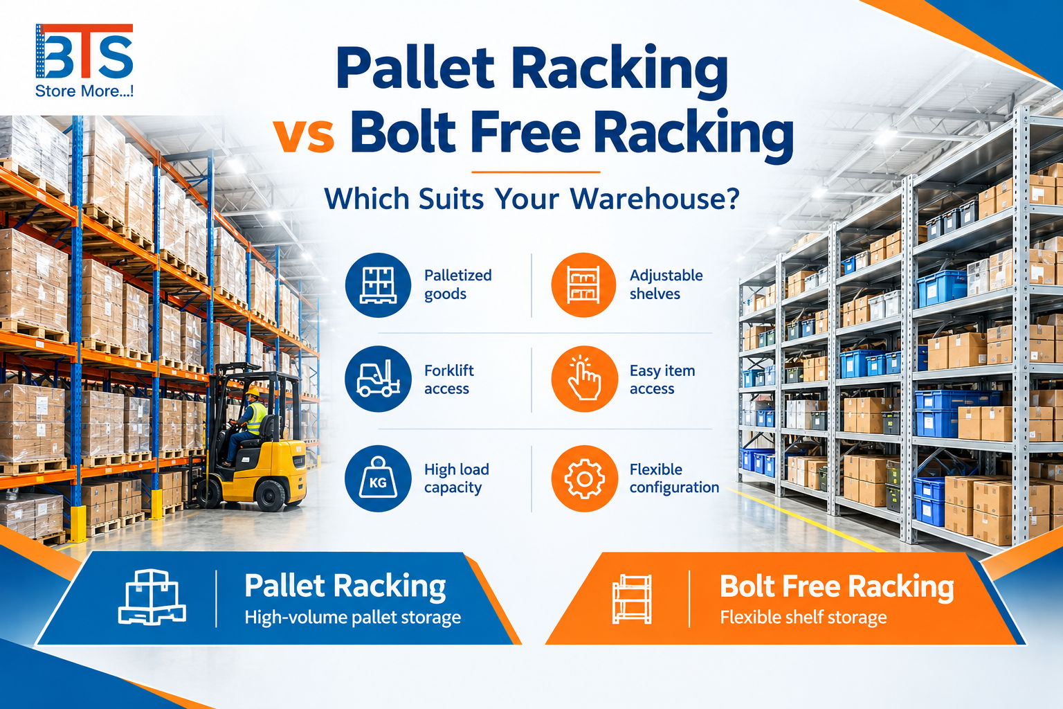 Pallet Racking vs Bolt Free Racking